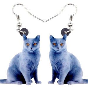 Gorgeous Blue Kitty Earrings